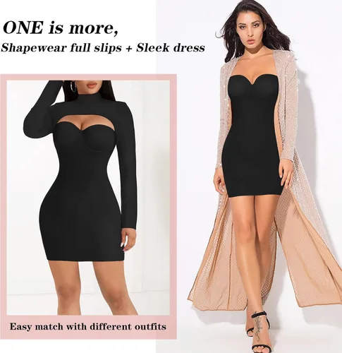 Miniatura 5 de REYEOGO Body moldeador de cuerpo completo para mujer parte inferior del vestido lencería adelgazante brasier integrado faja con control de abdomen