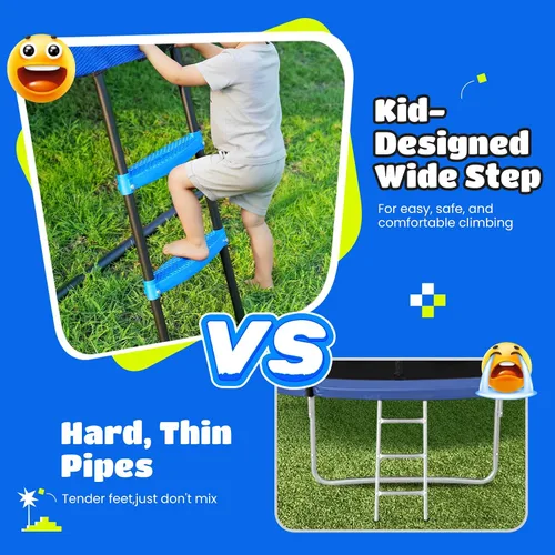 Miniatura 4 de ORCC - Cama elástica de 8 pies, 10 pies, 12 pies y 14 pies, cama elástica para exteriores con red de seguridad, cama elástica de 186 kg para niños
