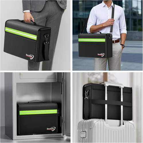 Miniatura 7 de DocSafe Bolsa de documentos grande ignífuga y resistente al agua de 5200°F con múltiples bolsillos, organizador de almacenamiento de archivos de 17