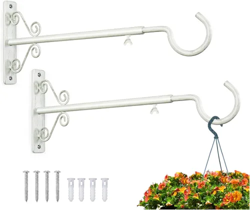 Miniatura 10 de BOLITE Colgadores de plantas, soportes colgantes de 6 pulgadas para plantas al aire libre o interior, ganchos de pared para colgar comederos