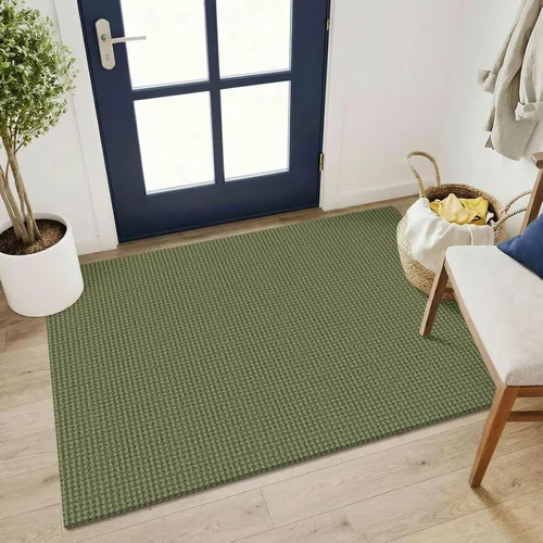 Miniatura 128 de KOZYFLY - Tapetes para entrada, lavable, tejido, con respaldo de goma antideslizante, de algodón, interiores, cocina, entrada, vestíbulo y puerta
