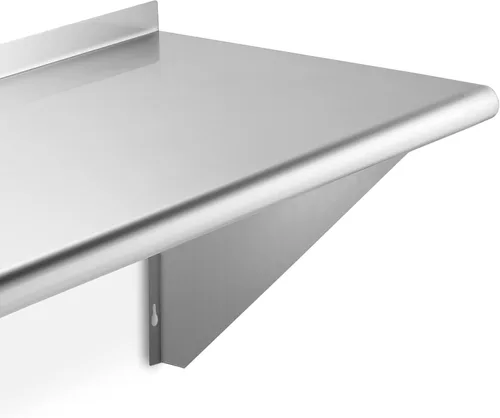 Miniatura 5 de GRIDMANN Estante de montaje en pared de acero inoxidable de 12 x 24 pulgadas con protector contra salpicaduras, grado comercial, estantería