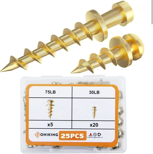 Tornillos colgantes de garra de oso, ganchos de fotos de 30 libras y 75 libras, tornillos colgantes 4 en 1 para anillos en D, dientes de sierra,
