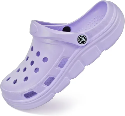Miniatura 10 de PIMIO Zuecos de jardín para mujeres y hombres, zapatos de trabajo sin cordones con soporte de arco, zapatos de agua de secado rápido para mujeres