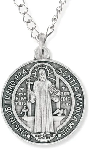 Miniatura 6 de Caritas et Fides Paquete a granel de 3 medallas redondas de San Benito católicas poderosas protección contra el mal y la adicción 1 14 pulgadas