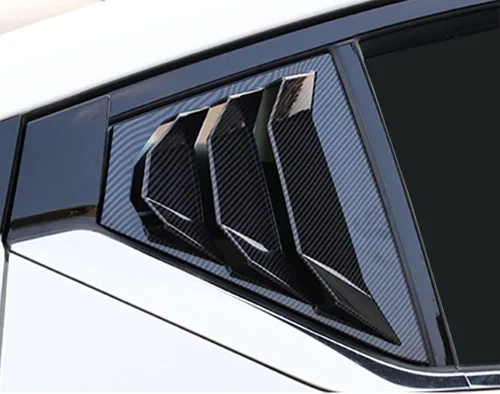 Miniatura 6 de MICROCK Persianas triangulares de vidrio para ventana lateral trasera, estilo carreras, para Nissan Altima 2019, 2020, 2021, 2022, 2023, 2024, fibra