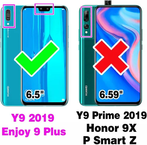 Miniatura 2 de Asuwish Funda de teléfono para Huawei Y9 2019/Y8s/Enjoy 9 Plus con cubierta protectora de pantalla de vidrio templado y accesorios de celda