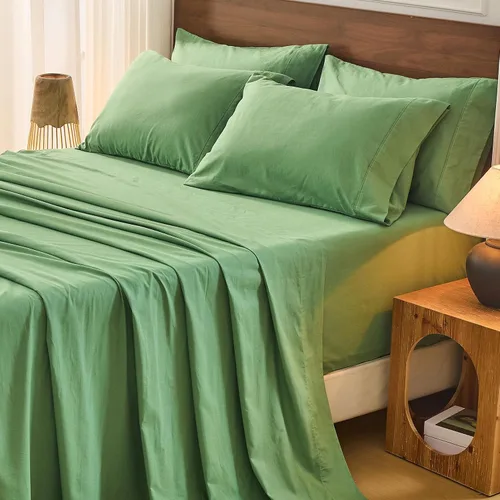 Miniatura 34 de Bedlifes Juego de sábanas de 100 % lino francés tamaño Queen, estampado floral, patrón botánico transpirable, bolsillo profundo de 16 pulgadas, 4