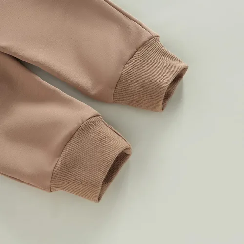 Miniatura 166 de Conjunto de 2 piezas de sudadera de manga larga con cuello redondo y pantalones casuales para bebés y niños pequeños