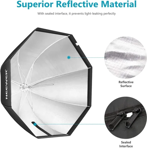 Miniatura 3 de Neewer - Softbox octogonal de 95 cm con bolsa de transporte, compatible con Speedlite, flash de estudio, sombrilla portátil para estudio