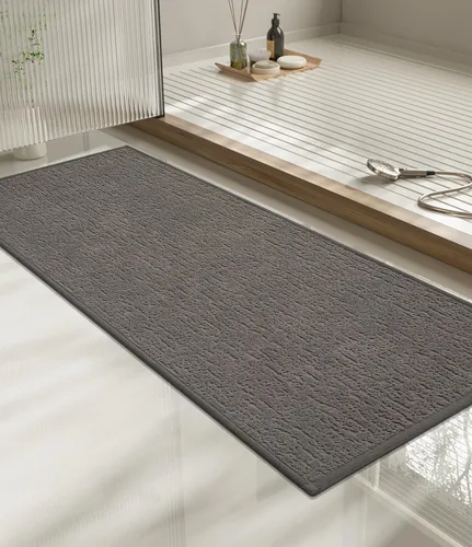 Miniatura 71 de Chakme Juego de 2 alfombras de baño ultrafinas, absorbentes, antideslizantes, lavables a máquina, color negro, 17 x 24 pulgadas / 17 x 30 pulgadas