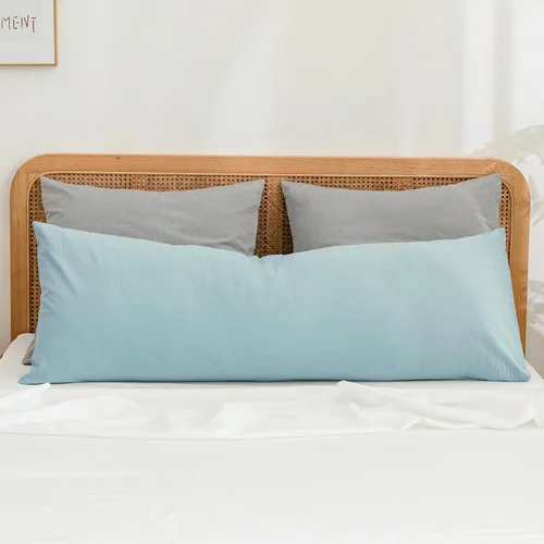 Miniatura 45 de BESTOUCH 100% Algodón Lavado Funda de Almohada para Cabello y Piel, Sensación de Lino, Suave, Cómoda, Transpirable, Juego de 2 Fundas de Almohada