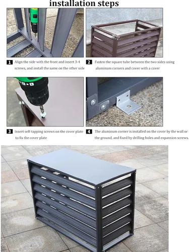 Miniatura 6 de Cubierta de aire acondicionado para ventana al aire libre, de aluminio, resistente a la intemperie, cubierta de protección central de aire