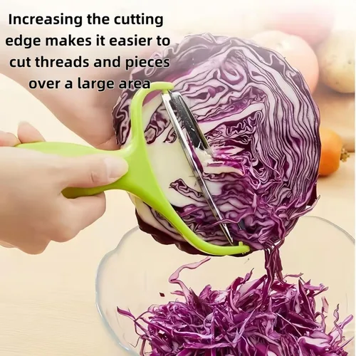 Miniatura 2 de Rallador de Verduras de Boca Ancha, rallador de ensalada, rebanador de papas para repollo, zanahorias – Rebanador Manual Ergonómico con Agarre