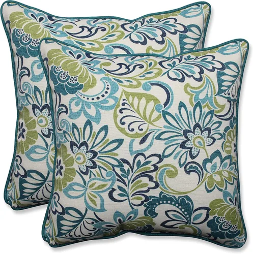 Miniatura 62 de Pillow Perfect - Cojines decorativos para interiores/exteriores con flores brillantes, 2 unidades, lumbares - 16.5 x 24.5 pulgadas, verde/rojo Zoe