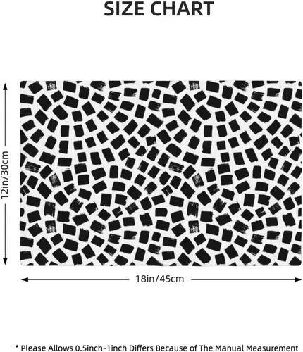 Miniatura 2 de Fiokroo Juego de 4 manteles individuales de mosaico negro, manteles individuales con antideslizantes, resistentes al calor, lavables para comedor