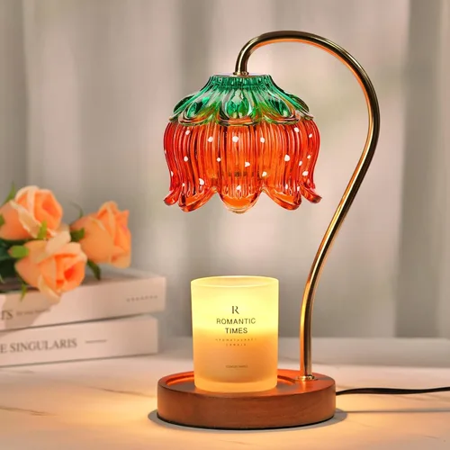 Miniatura 11 de Funistree Paquete de 2 lámparas calentadoras de velas de flores, lámpara de vela con temporizador, regalos de cumpleaños de Navidad para mujeres