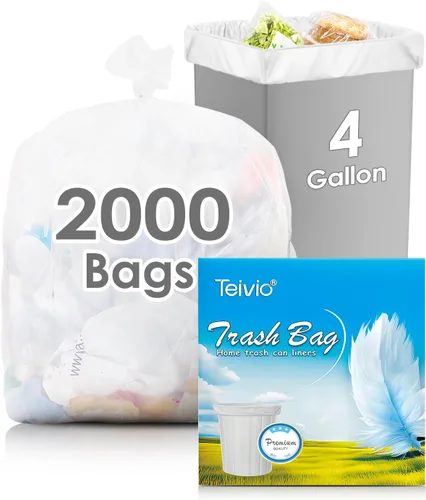 Miniatura 30 de Bolsas de basura fuertes de 1.2 galones, 220 unidades, bolsas de basura para baño, bolsas de plástico pequeñas para la oficina en casa, cocina, se