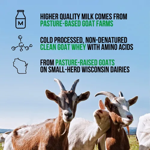 Miniatura 2 de 100 % polvo de suero desnaturalizado de proteína de leche de cabra alimentada con pasto., 1