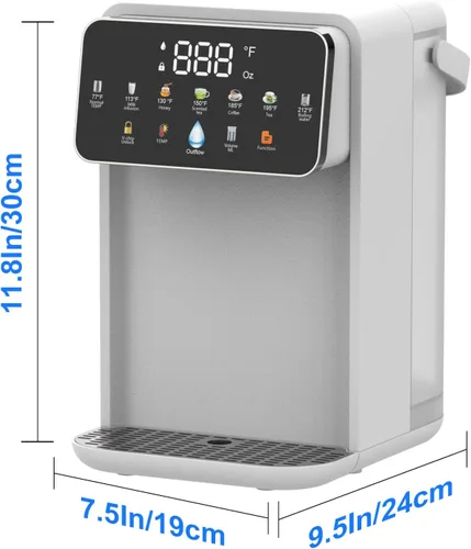 Miniatura 6 de Dispensador de agua caliente instantáneo para calefacción rápida y diseño silencioso, ajustable 7 TEMP y 7 dispensador de volumen de agua, tanque
