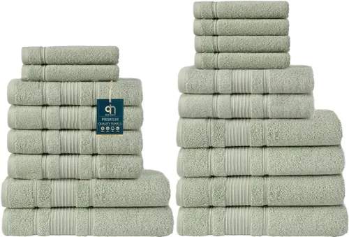 Miniatura 54 de Juego de 4 toallas de baño, 100% algodón turco prémium, toallas turcas de alta calidad para baño, de secado rápido, suaves y absorbentes, incluye 4