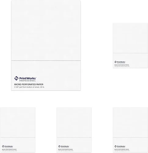 Miniatura 26 de PrintWorks Papel perforado profesional de 3 partes de 8.5 x 11 pulgadas, perfecto para W-2, 1099 y uso llamativo, fabricado en los Estados Unidos