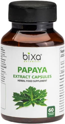 bixa BOTANICAL | Extracto de hoja de papaya puro de calidad premium (Carica Pappaya) | Cápsulas vegetales 60 unidades (450 mg)