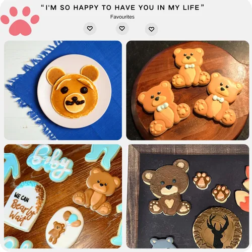 Miniatura 5 de LUBTOSMN Juego de cortador de galletas de oso - 3 piezas: cabeza de oso, patas y lavavajillas, formas seguras para baby shower y horneado