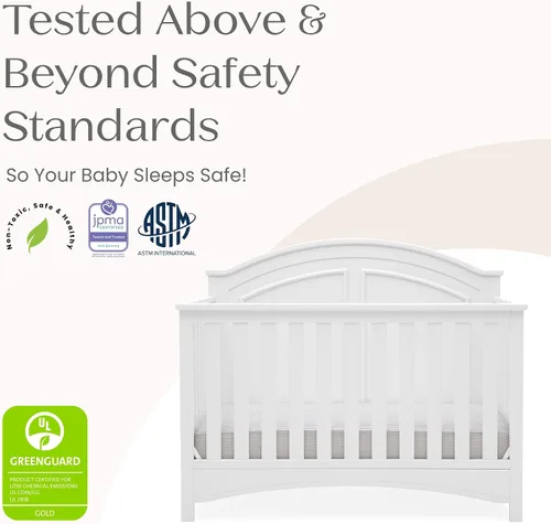 Miniatura 3 de Delta Children Perry, cuna convertible 6 en 1, con certificado Greenguard Gold, color blanco Bianca