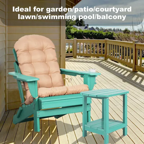Miniatura 3 de Adirondack - Mesa auxiliar para exteriores, mesa de patio pequeña de polietileno de alta densidad de 16.5 pulgadas con estante de almacenamiento