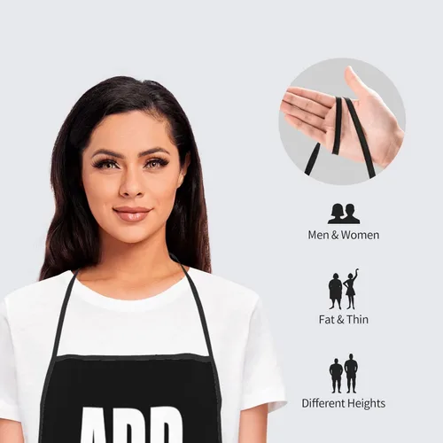 Miniatura 5 de Delantal personalizado personalizado para añadir nombre, foto, texto, logotipo, cocina ajustable para cocinero para hombres y mujeres