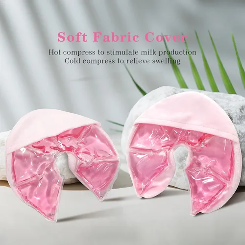 Miniatura 2 de Paquetes de terapia de senos, paquete de 2 paquetes reutilizables de gel frío caliente para aliviar el dolor de pezones, mastitis, congestión, apoyo