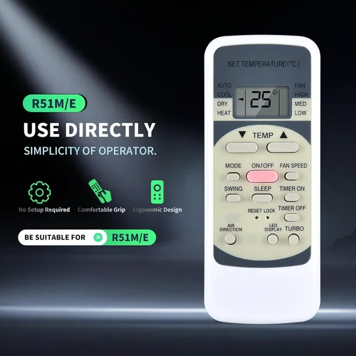 Miniatura 3 de PZL Nuevo control remoto de repuesto de CA R51M/E, control remoto universal de CA para modelos de aire acondicionado Midea