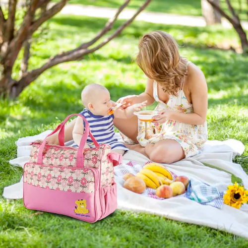 Miniatura 3 de Moclever Juego de 5 bolsas de pañales para artículos esenciales del bebé, bolsas grandes para bebé para mamá, bolsas de maternidad impermeables
