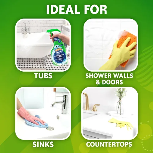 Miniatura 3 de Scrubbing Bubbles Mega Limpiador de Baño y Ducha en Spray, Acción Espumosa Elimina el Sarro y la Suciedad, Aroma a Lluvia, 32 onzas