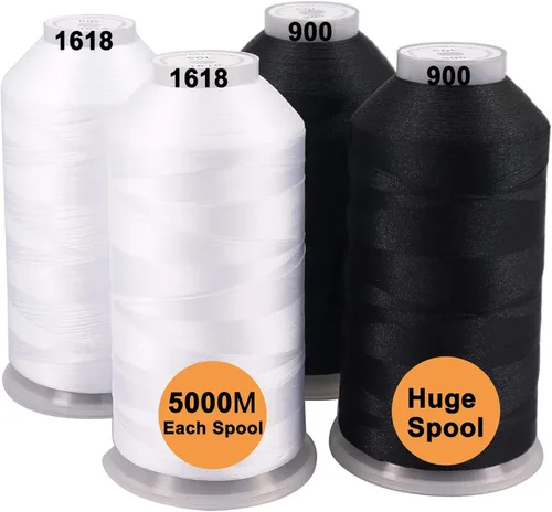 Miniatura 8 de New brothreads - 40 opciones - Varios paquetes de colores surtidos de hilo de poliéster para máquina de bordar, carrete grande de 5000 m para todas
