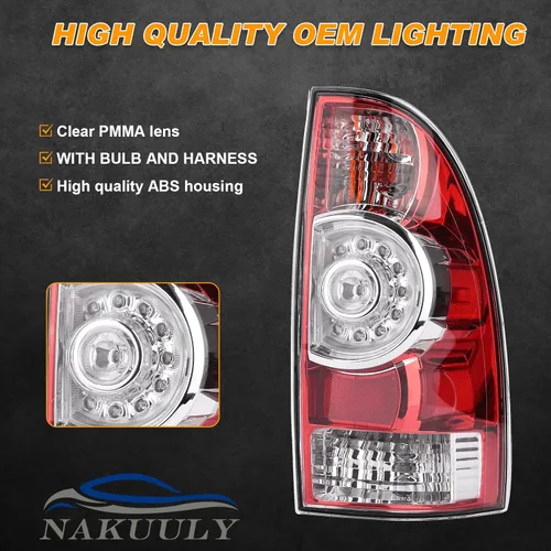 Miniatura 7 de Lámpara de luz trasera compatible con Toyota Tacoma Pickup 2005-2015, lado del conductor y del pasajero, óptica LED, luz de freno, señal de giro