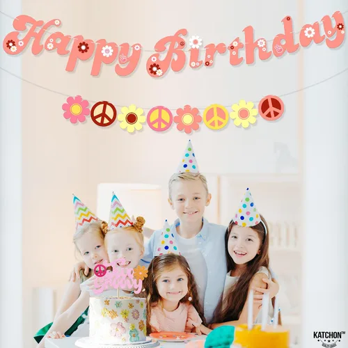 Miniatura 8 de KatchOn, Groovy - Cartel de feliz cumpleaños, grande, de 10 pies, sin bricolaje, dos geniales carteles de cumpleaños para decoraciones de fiesta