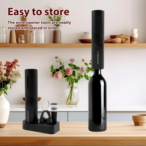 Miniatura 4 de Abrebotellas eléctrico ABRADORES de vino eléctrico ABS Sacacorchos eléctrico recargable, Abrebotellas eléctrico de vida prolongada con base