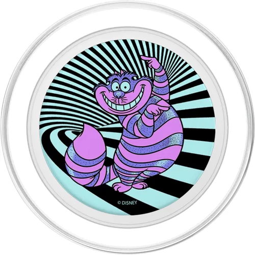 Miniatura 2 de Disney Alicia en el país de las maravillas Cheshire Cat Neon Stripes PopSockets MagSafe PopGrip para iPhone