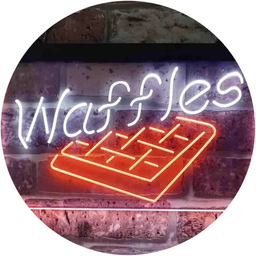 Miniatura 16 de ADVPRO Waffles Snack Café - Letrero de neón LED de doble color, azul y rojo, 12 x 8 pulgadas st6s32-i3820-br
