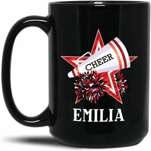 Miniatura 32 de Taza de café de fútbol personalizada con nombre, regalos para hombres, mujeres, amantes del fútbol, taza de cerámica negra personalizada de 11 onzas