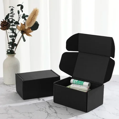Miniatura 5 de Cajas de envío pequeñas de 6 x 4 x 3 pulgadas, cajas de cartón corrugado negro (paquete de 20) para correo, embalaje, pequeñas empresas y embalaje