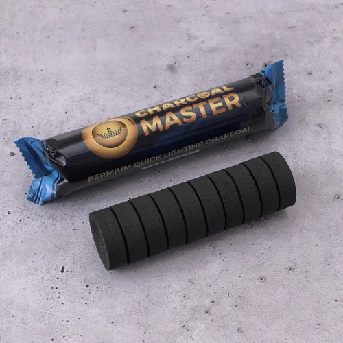 Miniatura 6 de Juego de 100 briquetas de carbón rápido ligero por Charcoal Master - Discos instantáneos de carbón, incienso y carbón, 100 unidades por caja