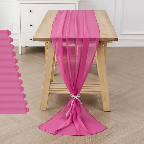 Miniatura 11 de Paquete de 2 caminos de mesa de gasa de 10 pies de 29 x 120 pulgadas, camino de mesa romántico transparente para boda, fiesta de cumpleaños