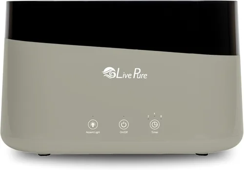 Miniatura 8 de LivePure LP300HUM Aqua Flame Humidificador de niebla fría – Pequeño humidificador ultrasónico de plantas para interiores con difusor de aceite Blanco