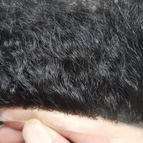 Miniatura 3 de Afro Toupee para hombres africanos americanos, postizo completo de poli tupé para hombres negros, sistema de cabello rizado de repuesto para hombres