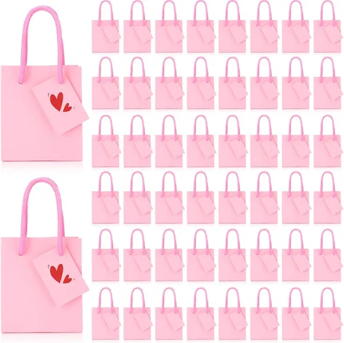 Zhehao Paquete de 50 mini bolsas de regalo de graduación a granel de 4 x 2.75 x 4.5 pulgadas, pequeñas bolsas de regalo de agradecimiento con asas y