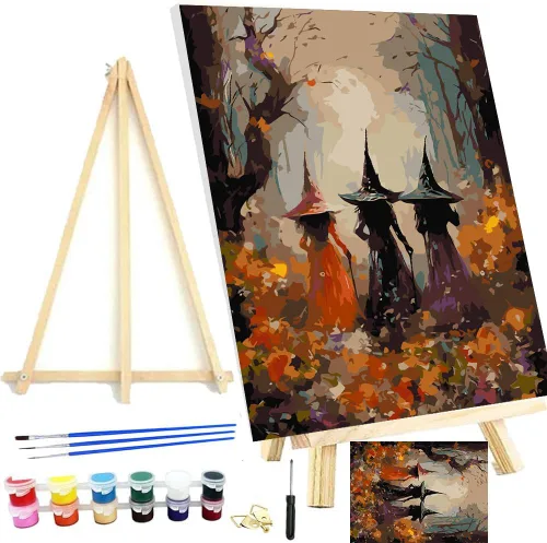 Miniatura 20 de Meothan Kits de pintura por números, pintura por números para adultos principiantes, kits de pintura de castillo de acuarela por números en lienzo 1