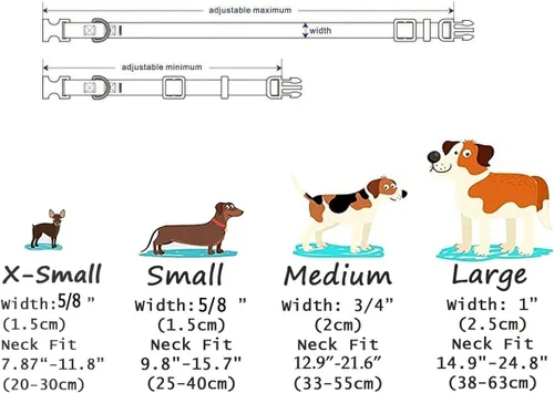 Miniatura 3 de Collares de perro personalizados Mihqy, collar de perro personalizado con nombre y número de teléfono, múltiples patrones y 4 tamaños, collar